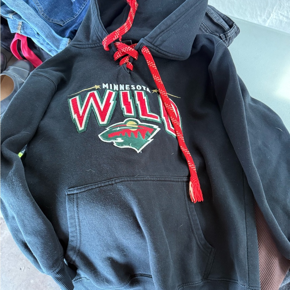 Minnesota Wild Black Hoodie with Red Accents